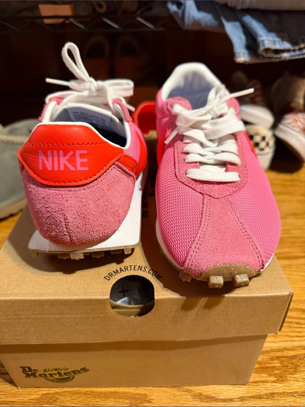Nike Women's Pink Running Sneakers with White Laces